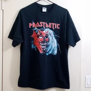 EUC Men's Prosthetic Records Iron Maiden Parody Shirt